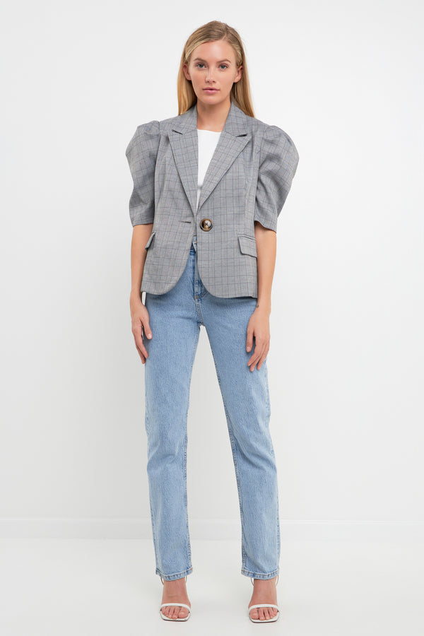 english factory Short Puff Sleeve Jacket GREEN