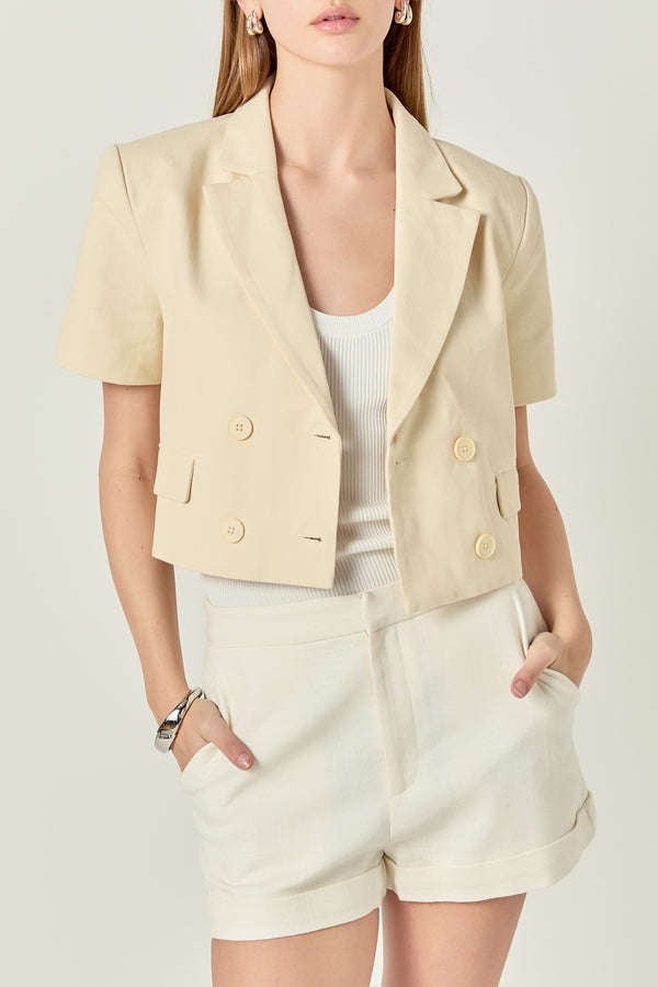 English Factory Short Sleeve Blazer BEIGE