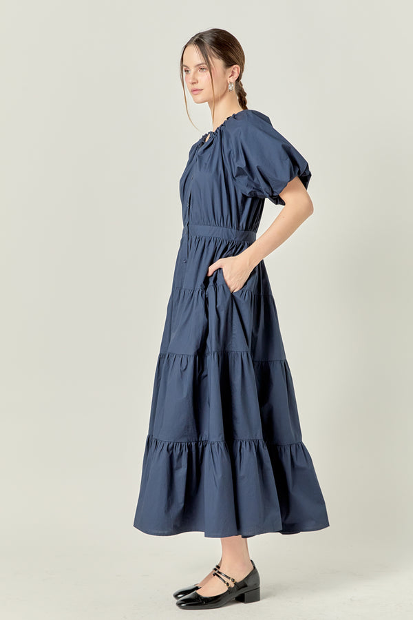 English Factory Short Sleeves Dress NAVY