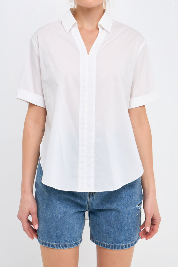 English Factory Side Slit Long Shirt WHITE