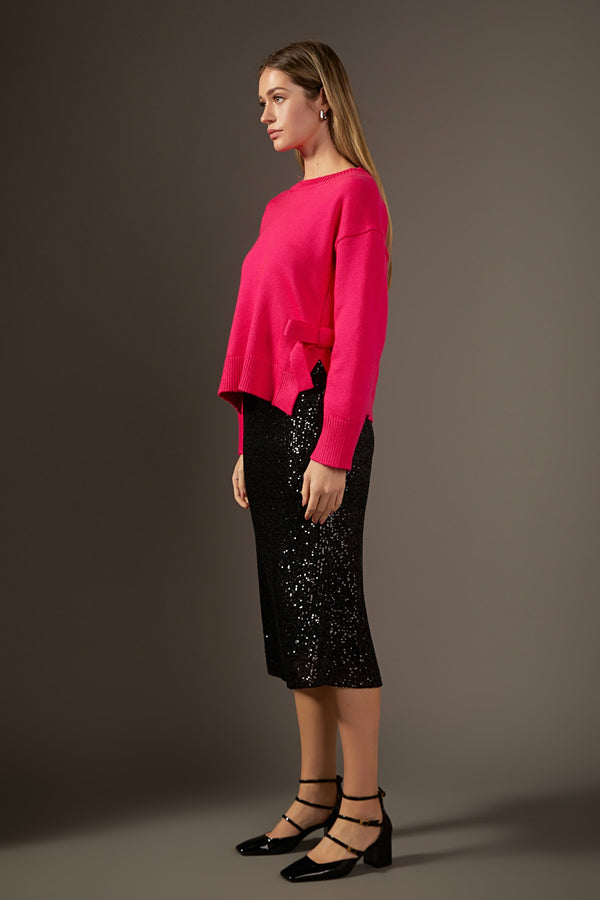 English Factory Side Tie Crewneck Sweater CREAM