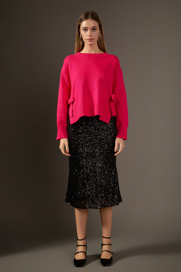 english factory Side Tie Crewneck Sweater CREAM