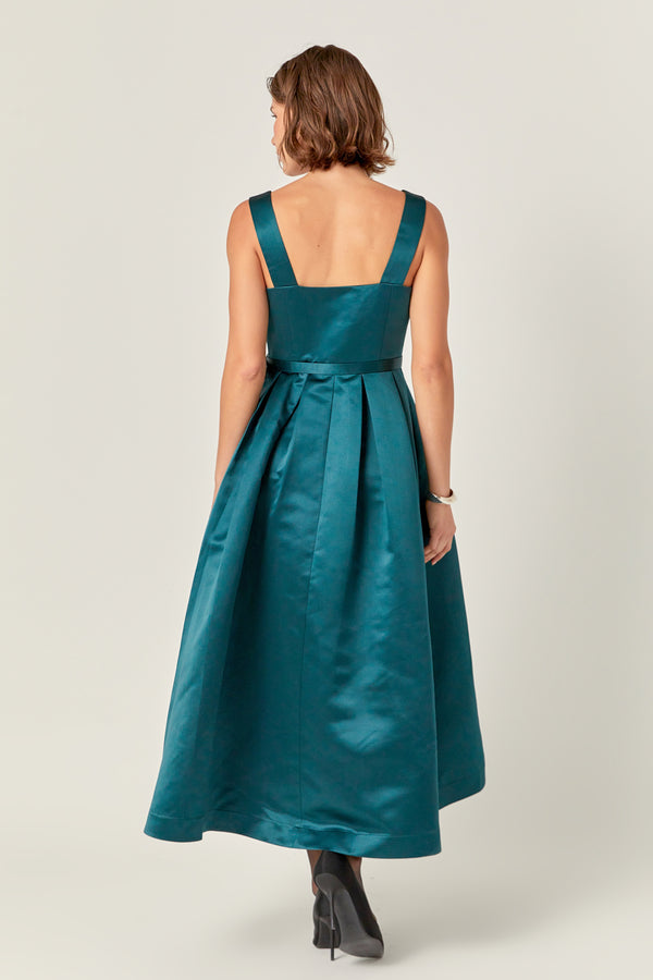 English Factory Sleeveless Flared Midi Dress GREEN