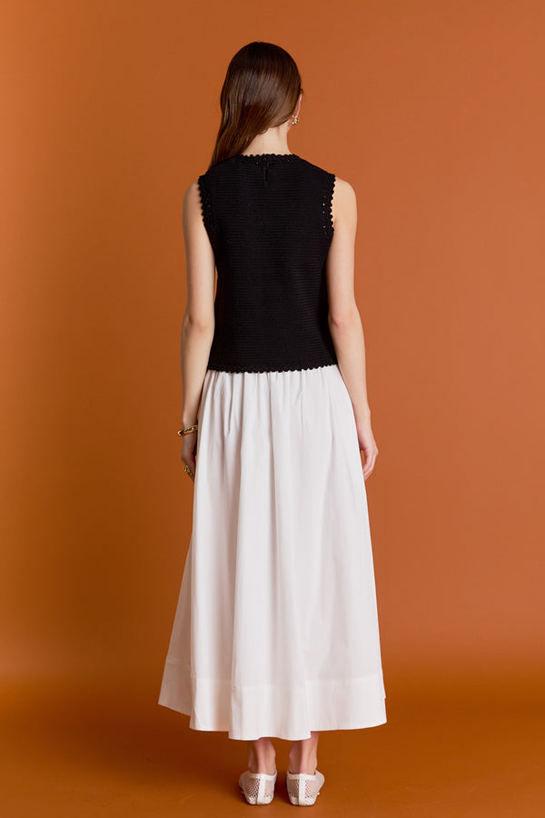 English Factory Sleeveless Knit Top BLACK