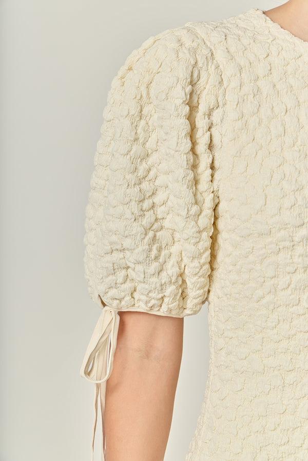 English Factory Smocked Midi Dress CREAM