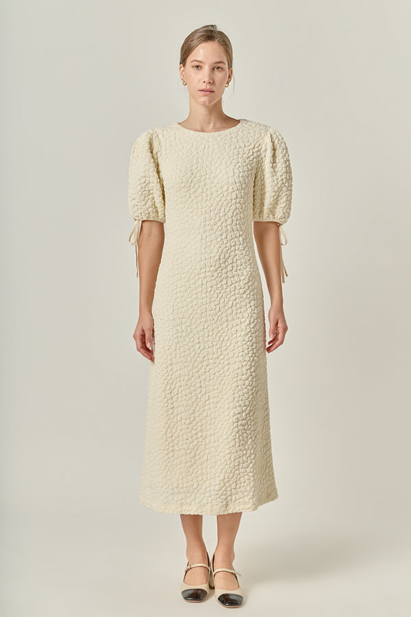 english factory Smocked Midi Dress CREAM