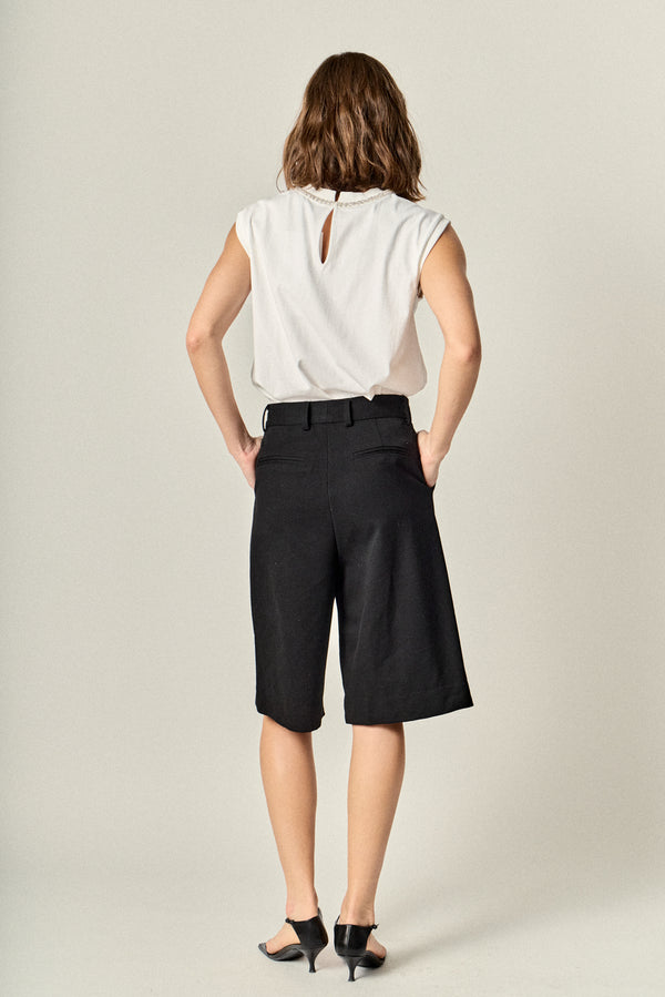 English Factory Soft Glimmer Bow Top WHITE