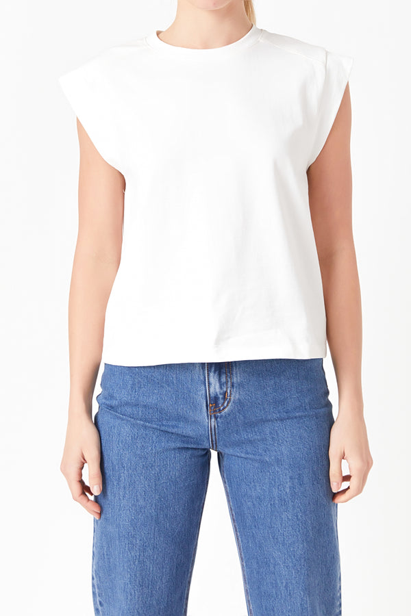 English Factory Solid Ribbed Cotton T-shirt TAUPE