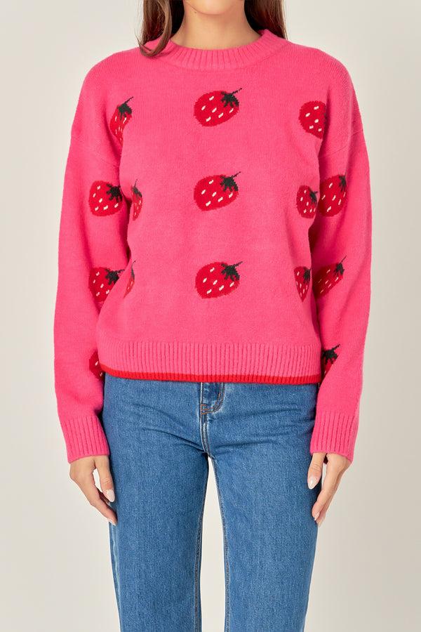 English Factory Strawberry Crew Neck Knit PINK