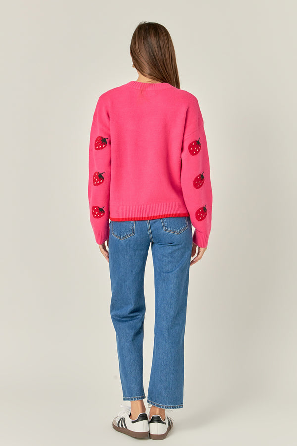 English Factory Strawberry Crew Neck Knit PINK