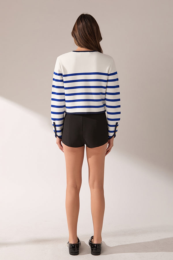 English Factory Stripe Cardigan BLUE MULTI