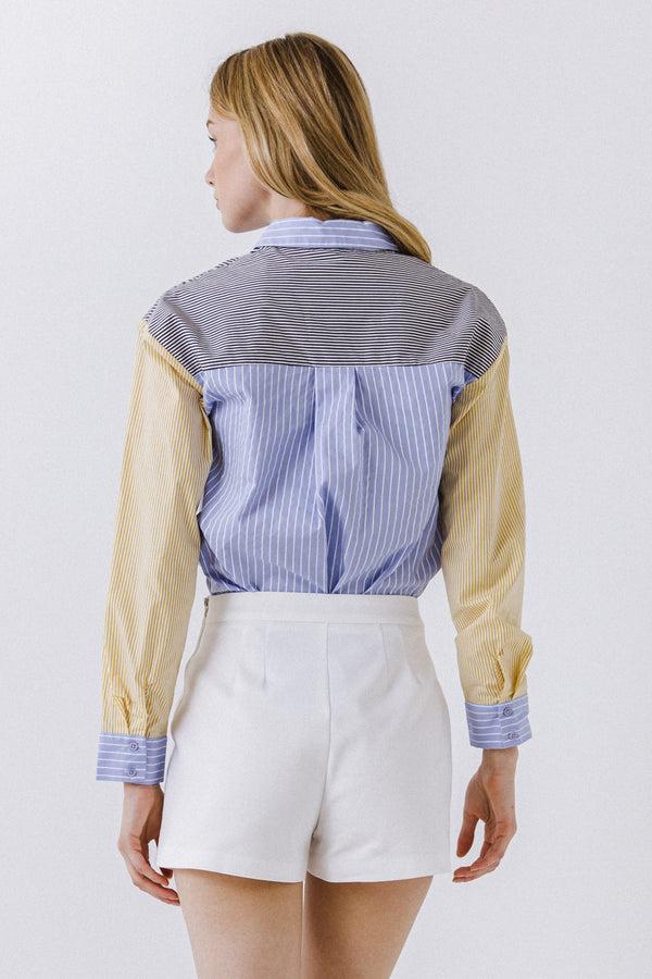 English Factory Stripe Color Block Shirt MULTI