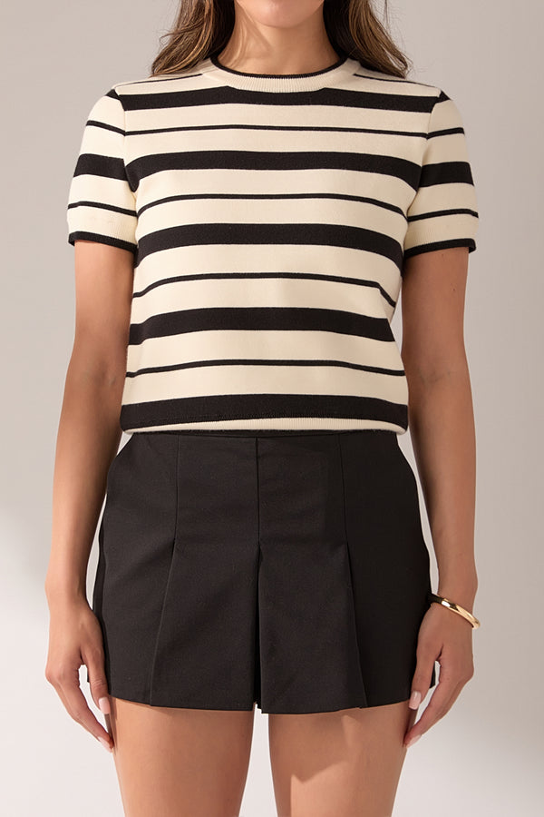 English Factory Stripe Knit WHITE/BLACK