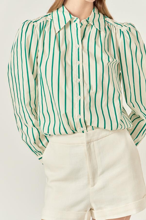 English Factory Stripe Shirt In Green GREEN