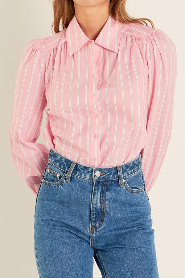 English Factory Stripe Shirt In Pink PINK MULTI