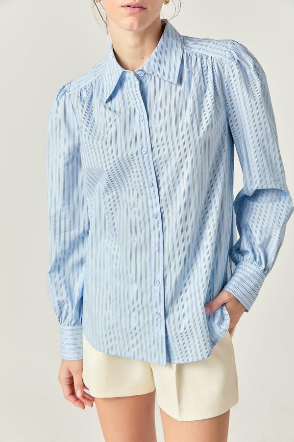 English Factory Stripe Shirt POWDER BLUE