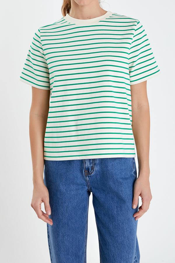 English Factory Stripe T-shirt GREEN