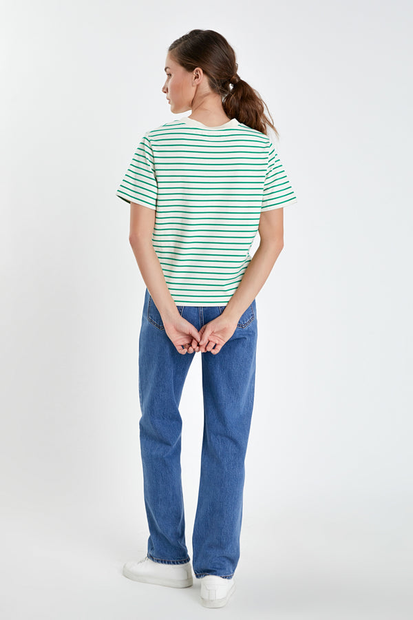 English Factory Stripe T-shirt GREEN