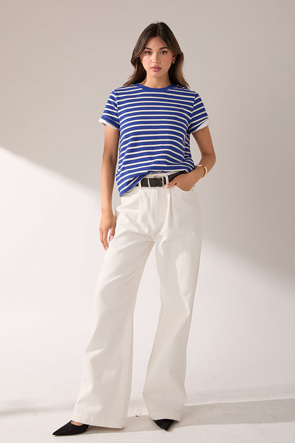 english factory Stripe T-shirt NAVY