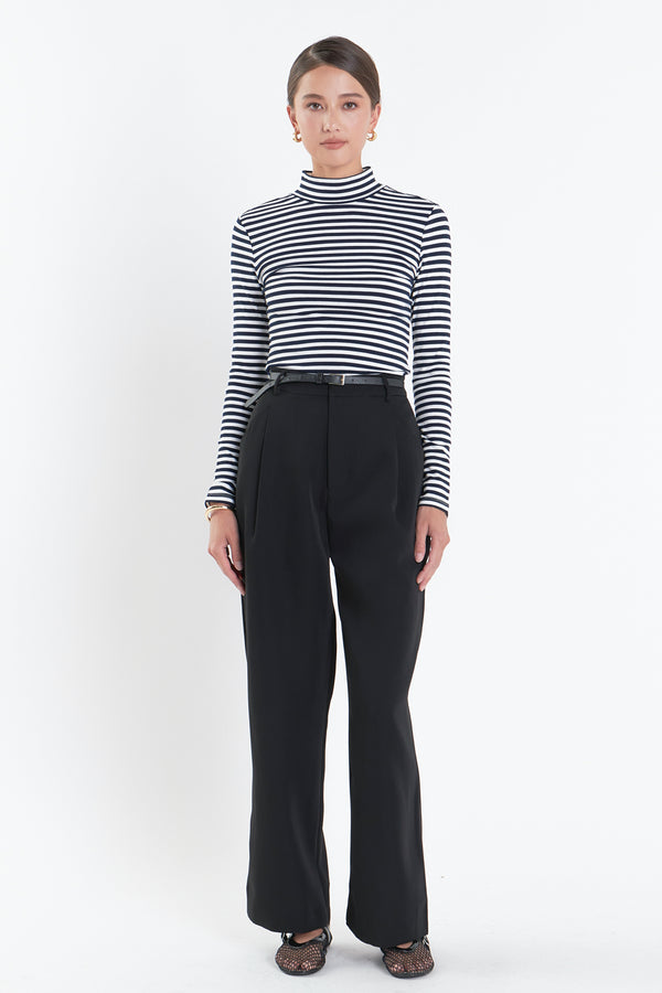 english factory Stripe Turtle Neck Top NAVY/WHITE