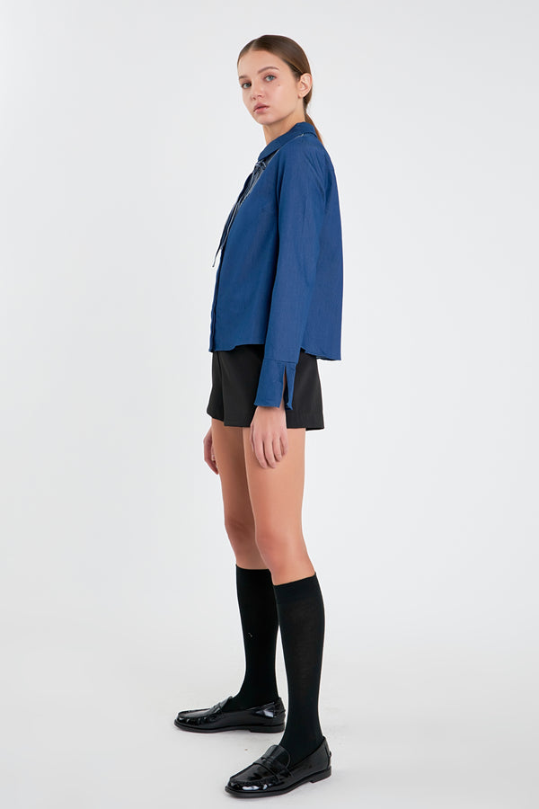 English Factory Striped Bib Shirts CHAMBRAY