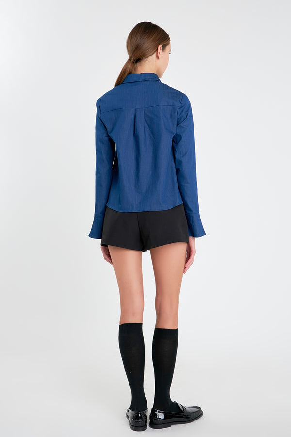 English Factory Striped Bib Shirts CHAMBRAY