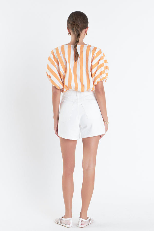 English Factory Striped Blouson Top ORANGE