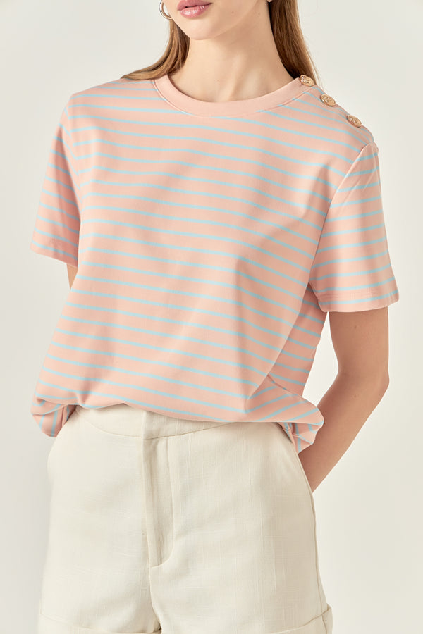 English Factory Striped Jersey T-shirt PINK/BLUE