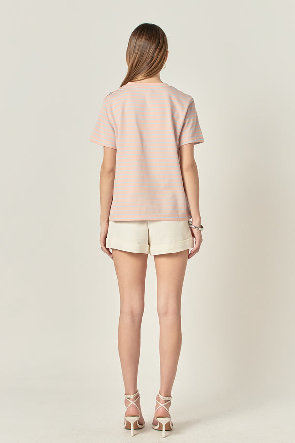 English Factory Striped Jersey T-shirt PINK/BLUE