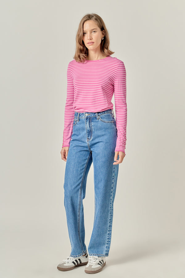 English Factory Striped Knit Sweater PINK/WHITE