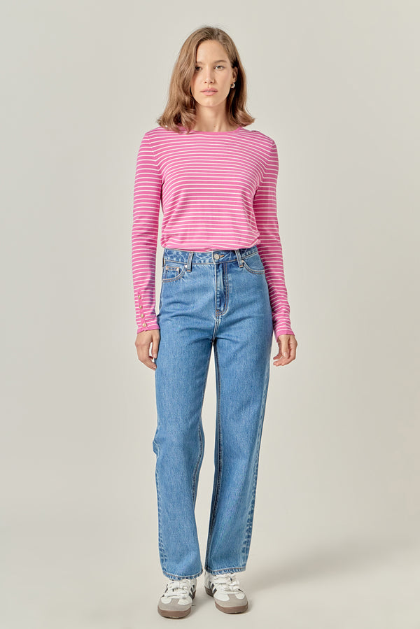 english factory Striped Knit Sweater PINK/WHITE