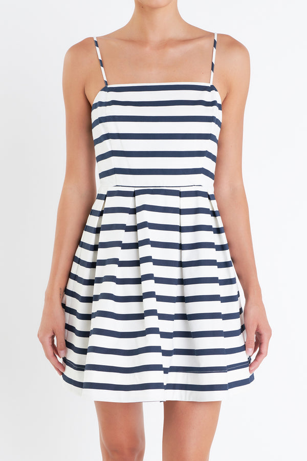 English Factory Striped Mini Dress NAVY/WHITE