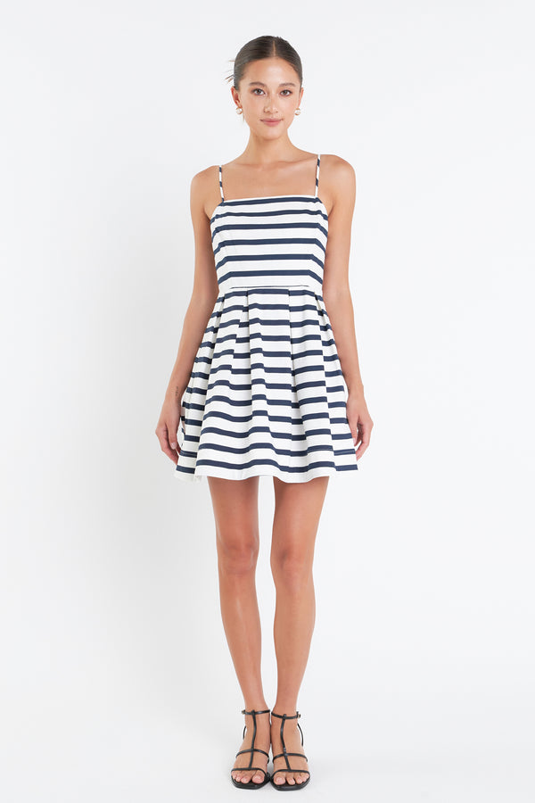 english factory Striped Mini Dress NAVY/WHITE