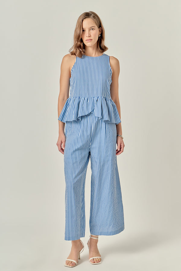 English Factory Striped Pants BLUE