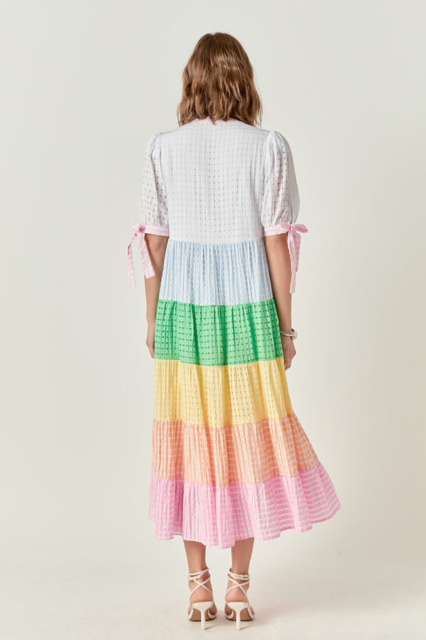 English Factory Sunni Color Block Midi Dress MULTI