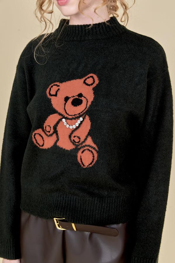 English Factory Teddy Bear Logo Knit DARK GREEN