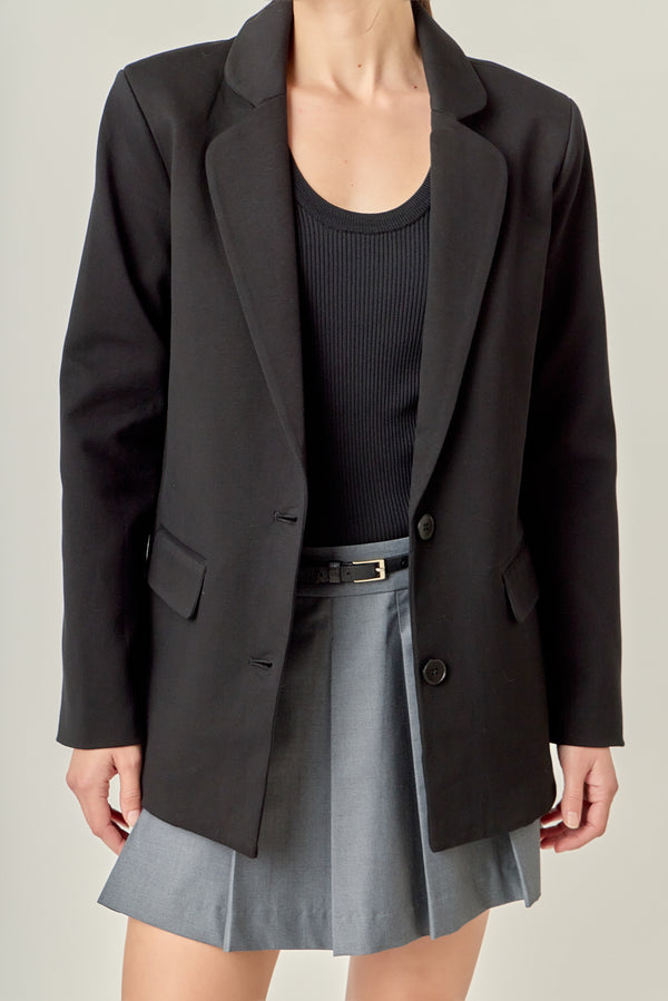 English Factory Terry Round Collared Blazer WHITE