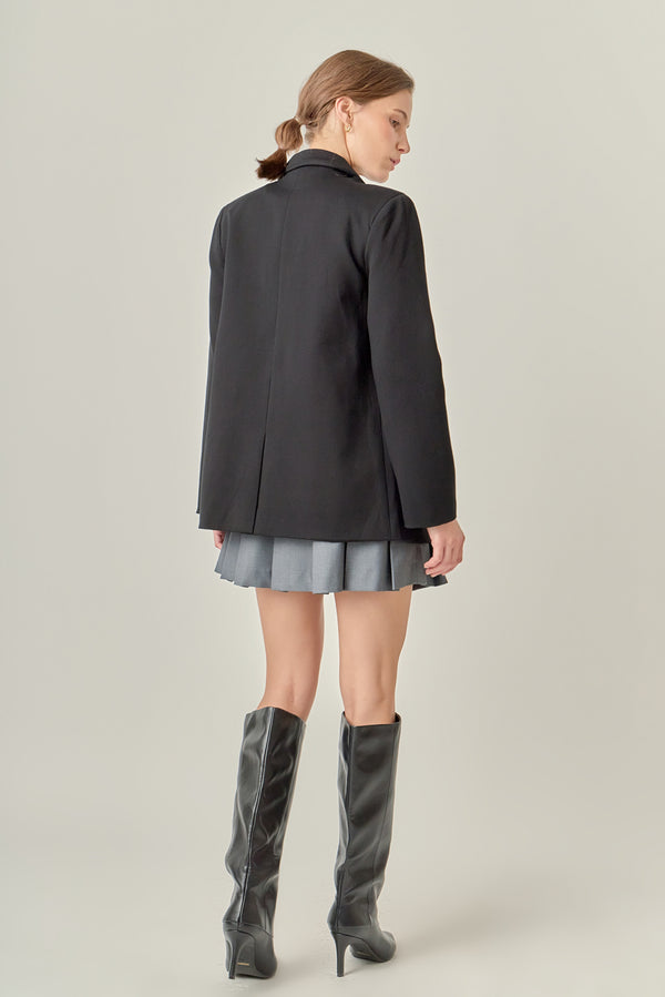 English Factory Terry Round Collared Blazer WHITE