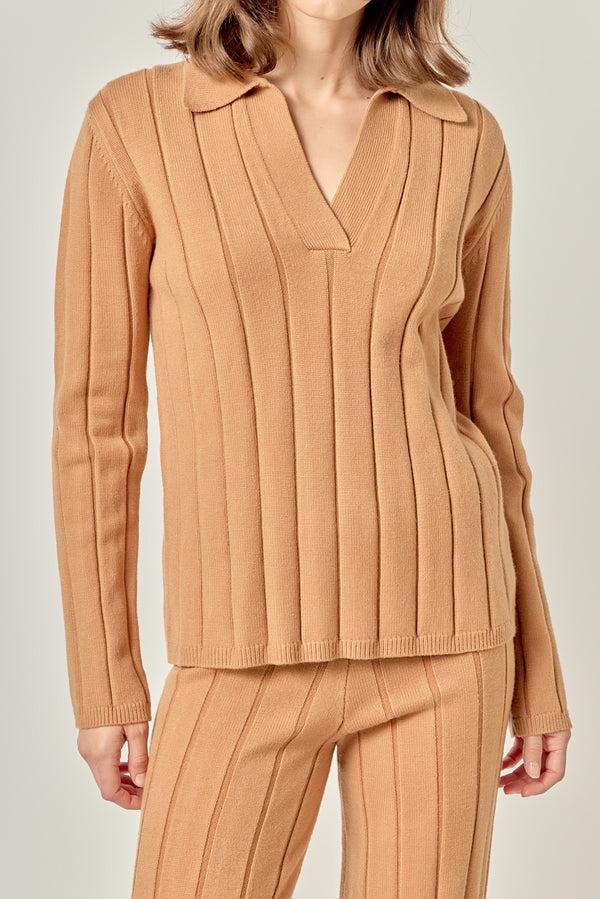 English Factory Texture Knit Top CAMEL
