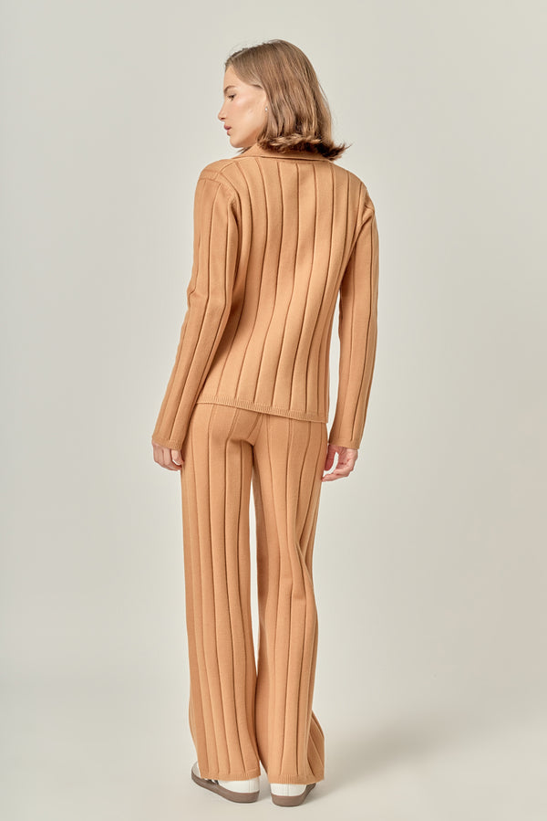 English Factory Texture Knit Top CAMEL