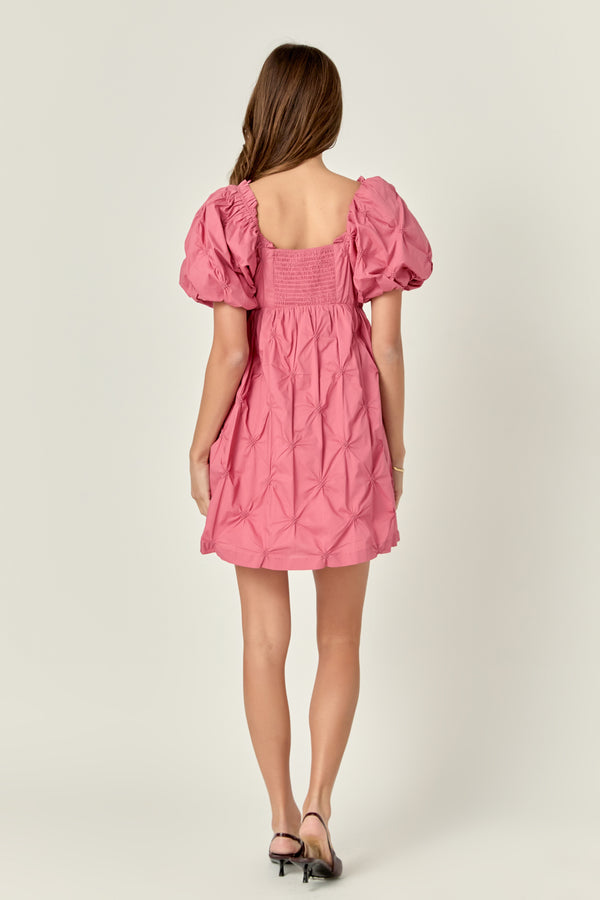 English Factory Textured Babydoll Mini Dress MAUVE