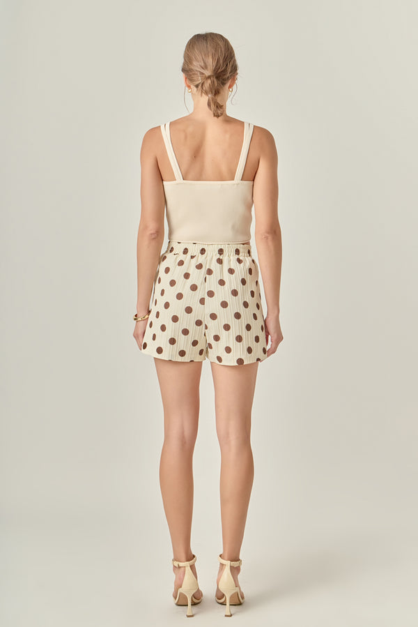 English Factory Textured Dots Shorts IVORY/BROWN