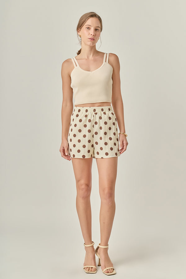 english factory Textured Dots Shorts IVORY/BROWN