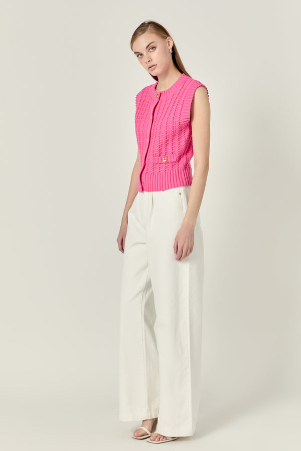 English Factory Textured Knit Vest PINK