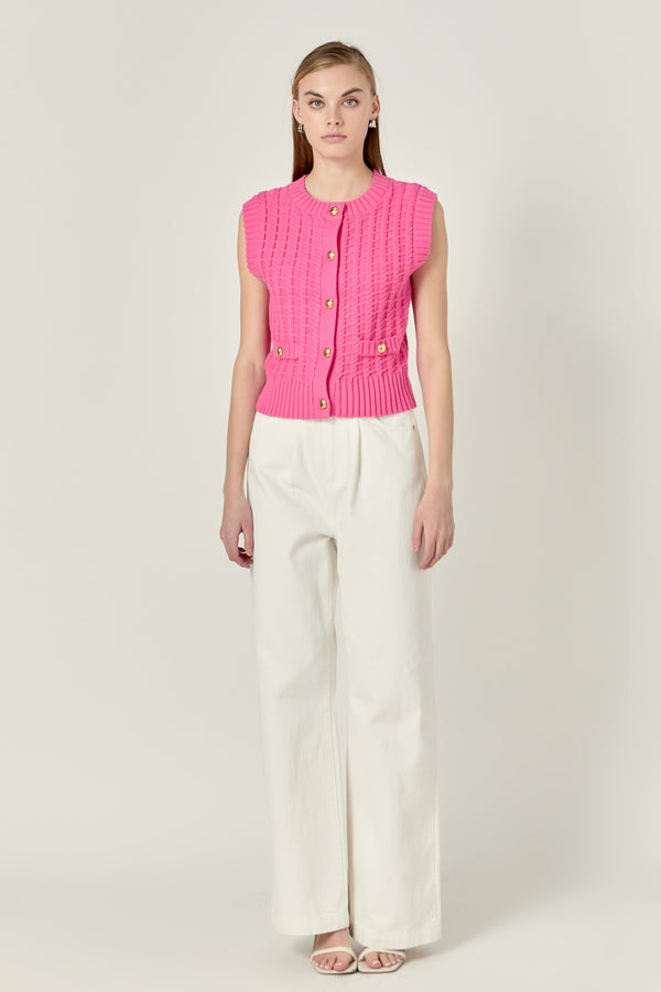 english factory Textured Knit Vest PINK