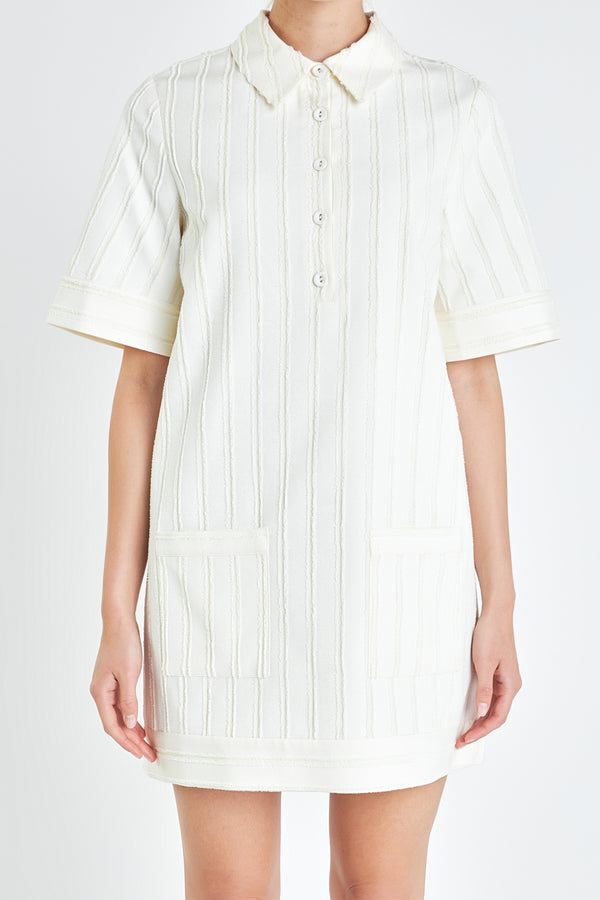 English Factory Textured Tunic Dress IVORY