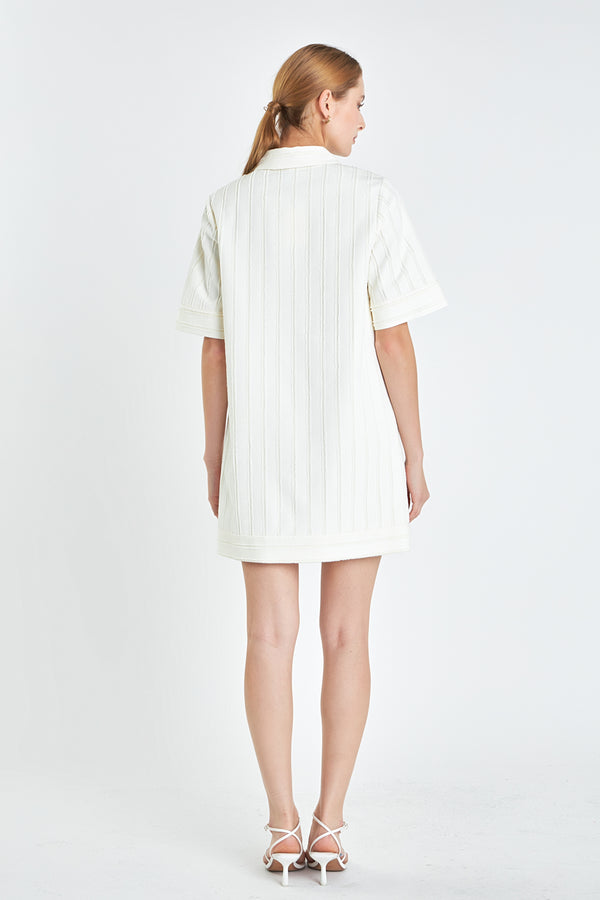 English Factory Textured Tunic Dress IVORY
