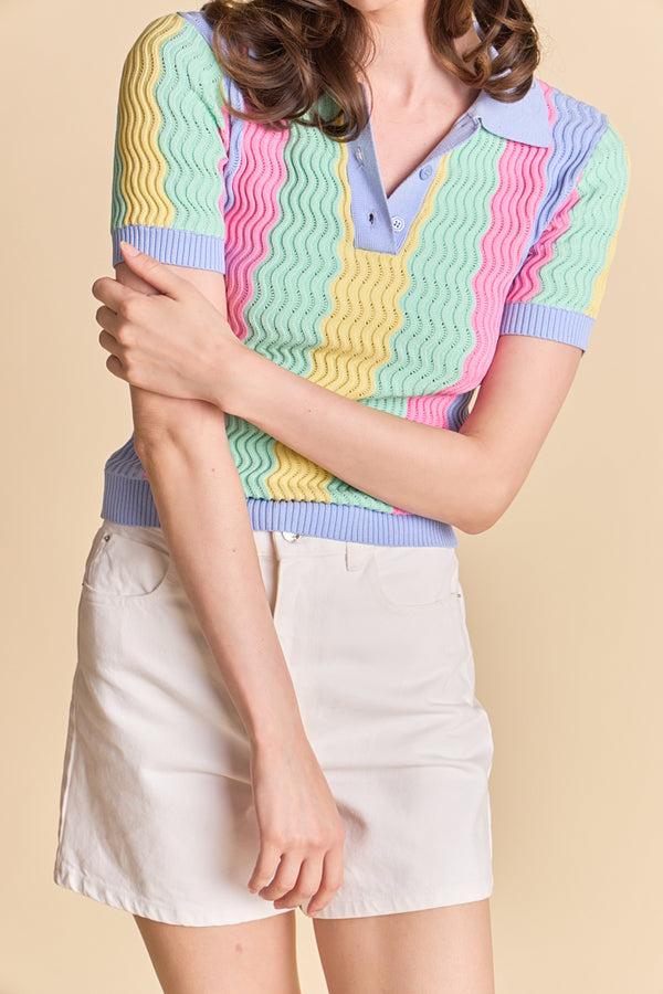 English Factory The Annelise Polo Top MULTI