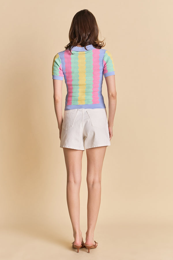English Factory The Annelise Polo Top MULTI