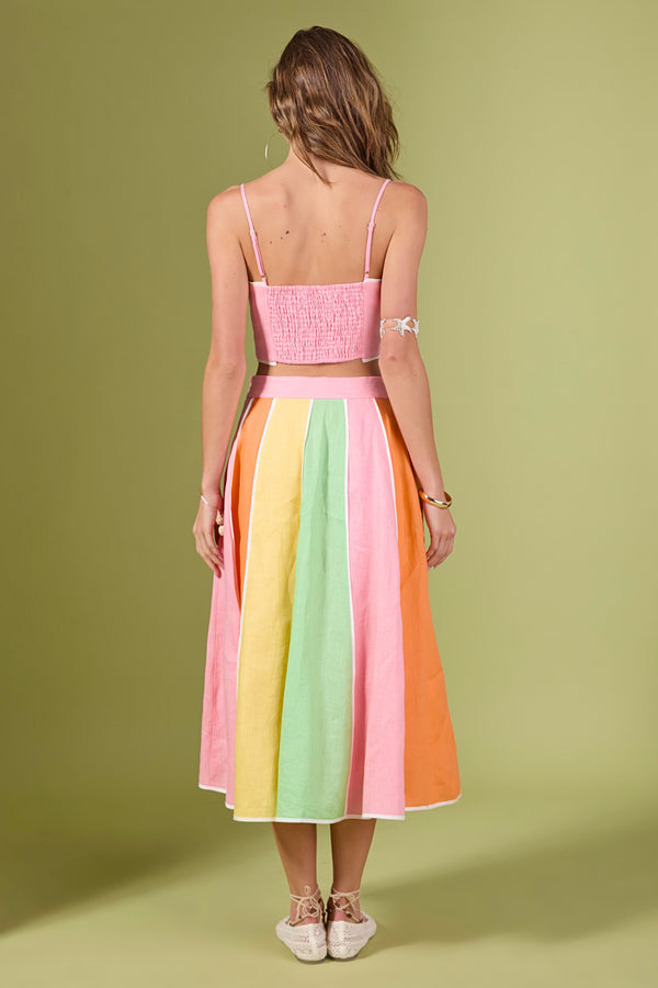 English Factory The Aurora Colorblock Skirt MULTI